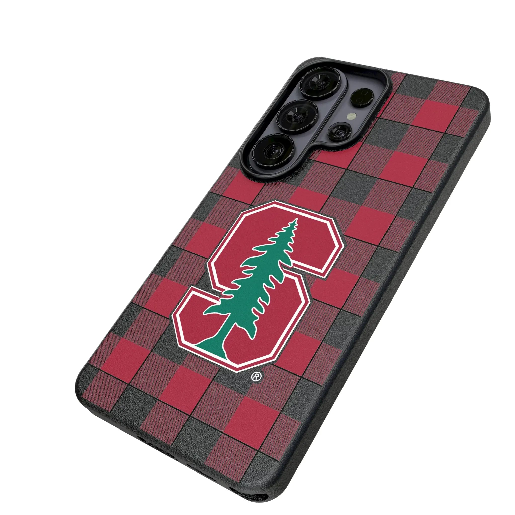 Stanford University Cardinal Plaid Galaxy MagSafe Compatible Phone Case for Samsung Galaxy - Isometric View#Device_Galaxy S26 Ultra