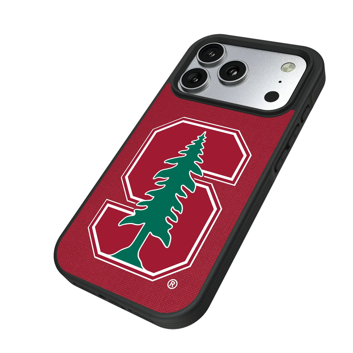 Stanford University Cardinal Solid iPhone Bump Phone Case for Apple iPhone - Isometric View#Device_iPhone 17 Pro