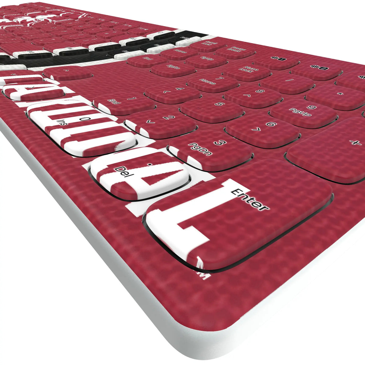 Stanford University Cardinal Stripe KKB605 Curved Wireless Keyboard - Detail