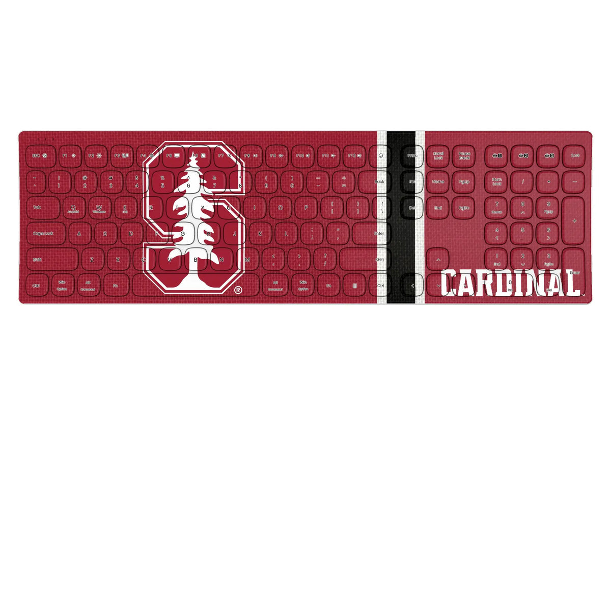 Stanford University Cardinal Stripe KKB605 Curved Wireless Keyboard