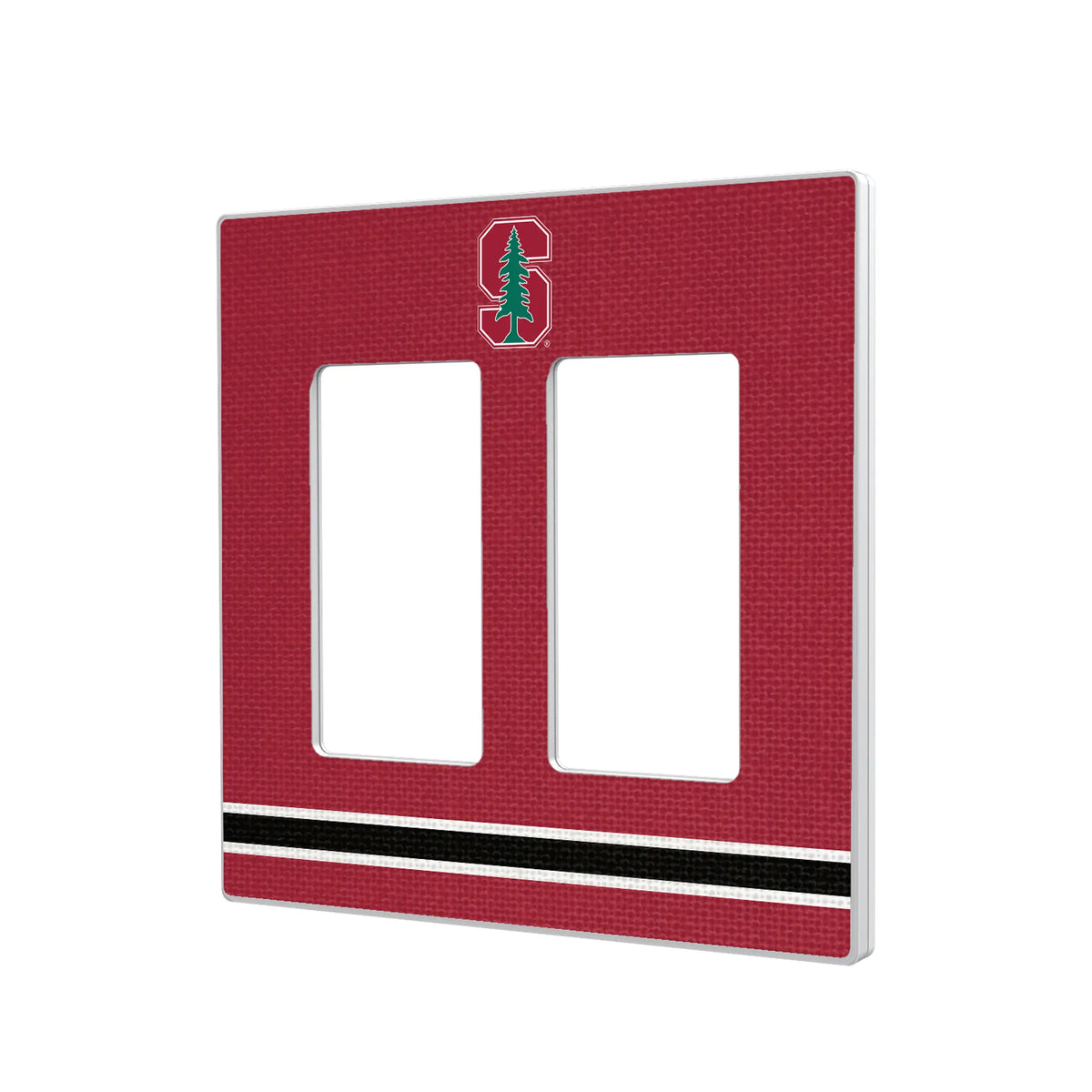 Stanford University Cardinal Stripe Hidden-Screw Light Switch Plate#Style_Double Rocker
