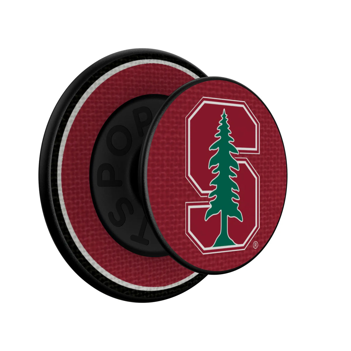 Stanford University Cardinal Stripe Popsockets Round Magnetic - Isometric View