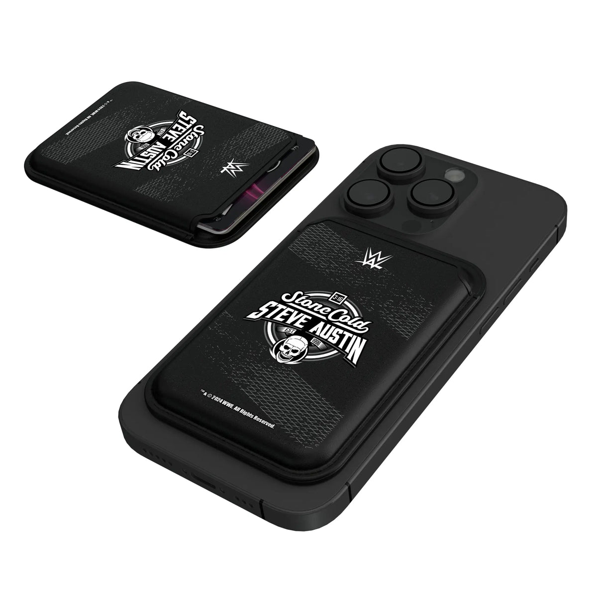 Stone Cold Steve Austin Steel Black Magnetic Credit Card Wallet