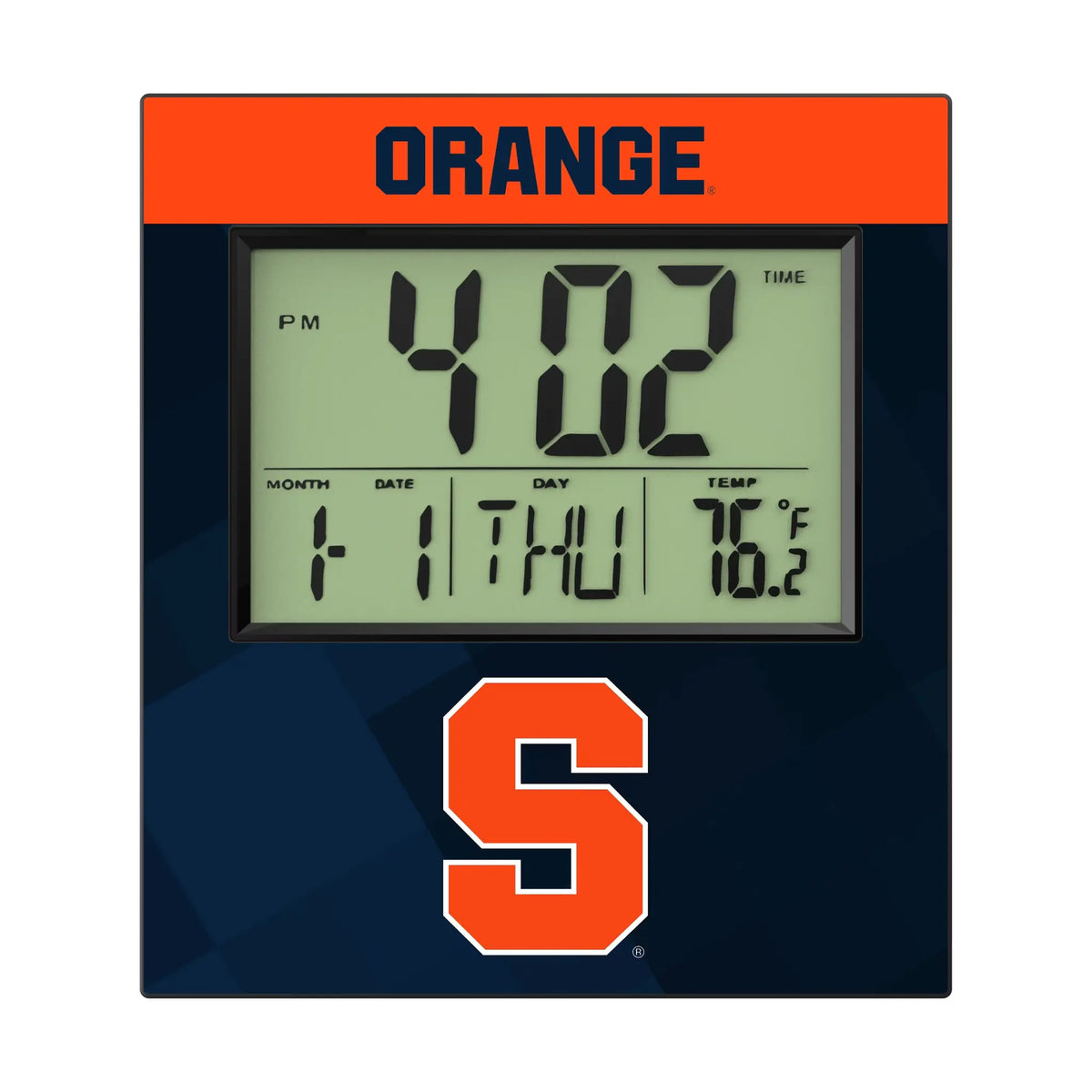 Syracuse University Orange Color Block Wall Clock