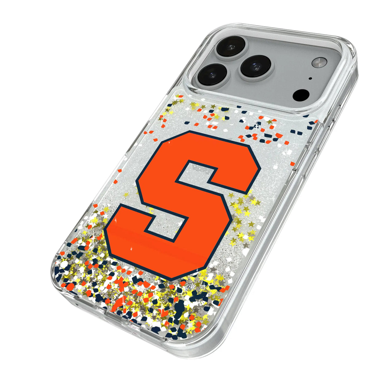 Syracuse University Orange Confetti iPhone Glitter Phone Case for Apple iPhone - Isometric View#Device_iPhone 18 Pro