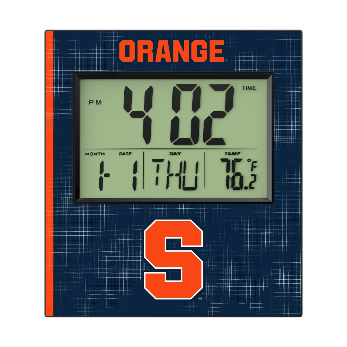 Syracuse University Orange Hatch Wall Clock