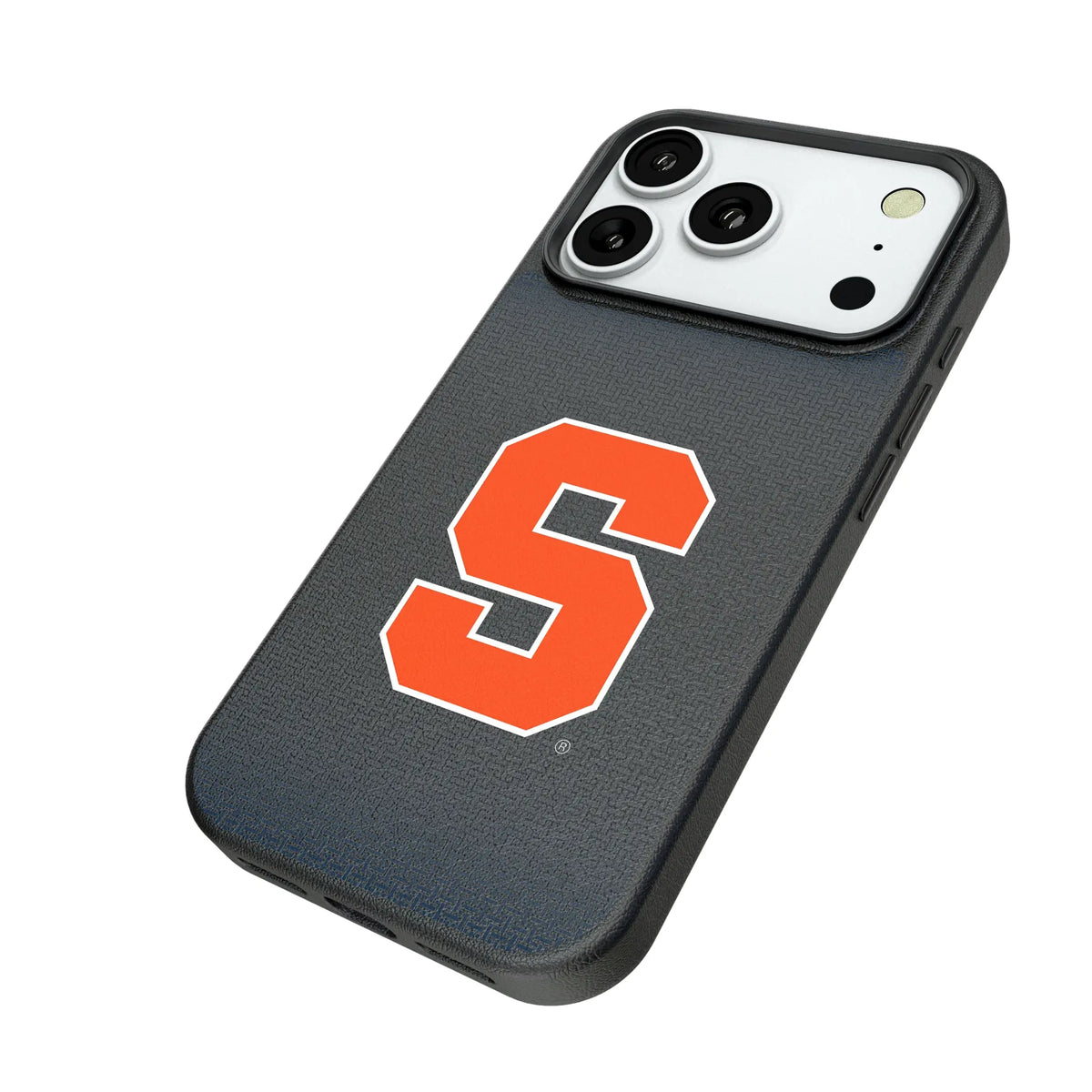 Syracuse University Orange Linen iPhone MagSafe Compatible Phone Case for Apple iPhone - Isometric View#Device_iPhone 18 Pro
