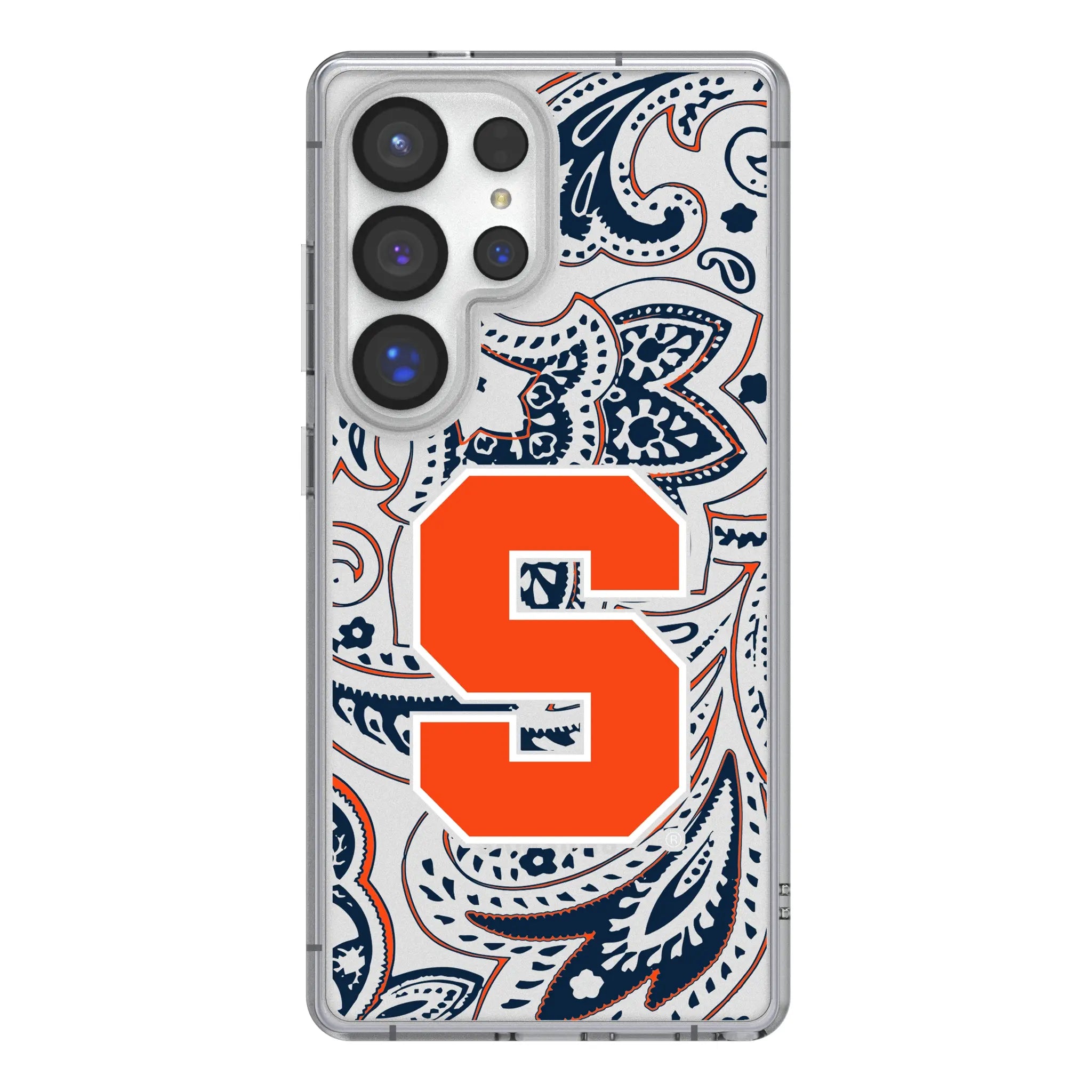 Syracuse University Orange Paisley Galaxy Clear Phone Case for Samsung Galaxy#Device_Galaxy S25 Ultra