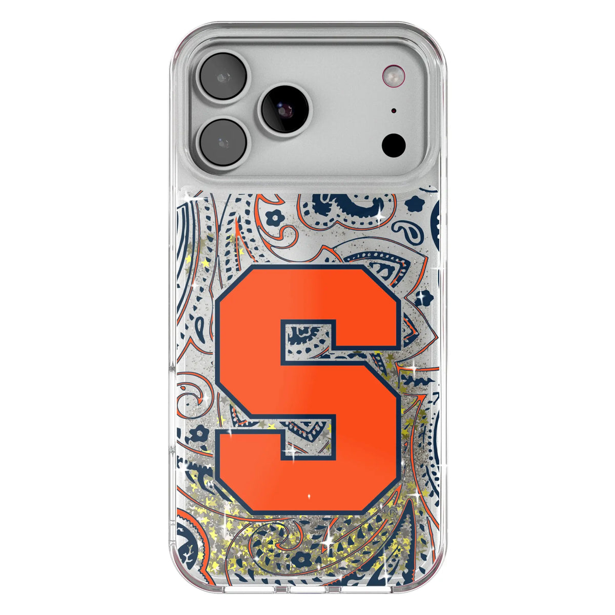 Syracuse University Orange Paisley Glitter Phone Case for Apple iPhone