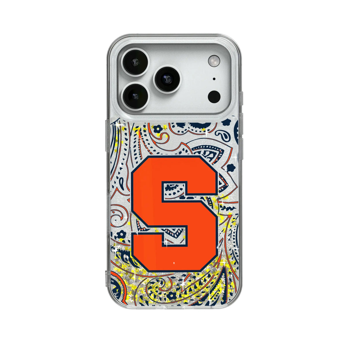 Syracuse University Orange Paisley Glitter Phone Case for Apple iPhone
