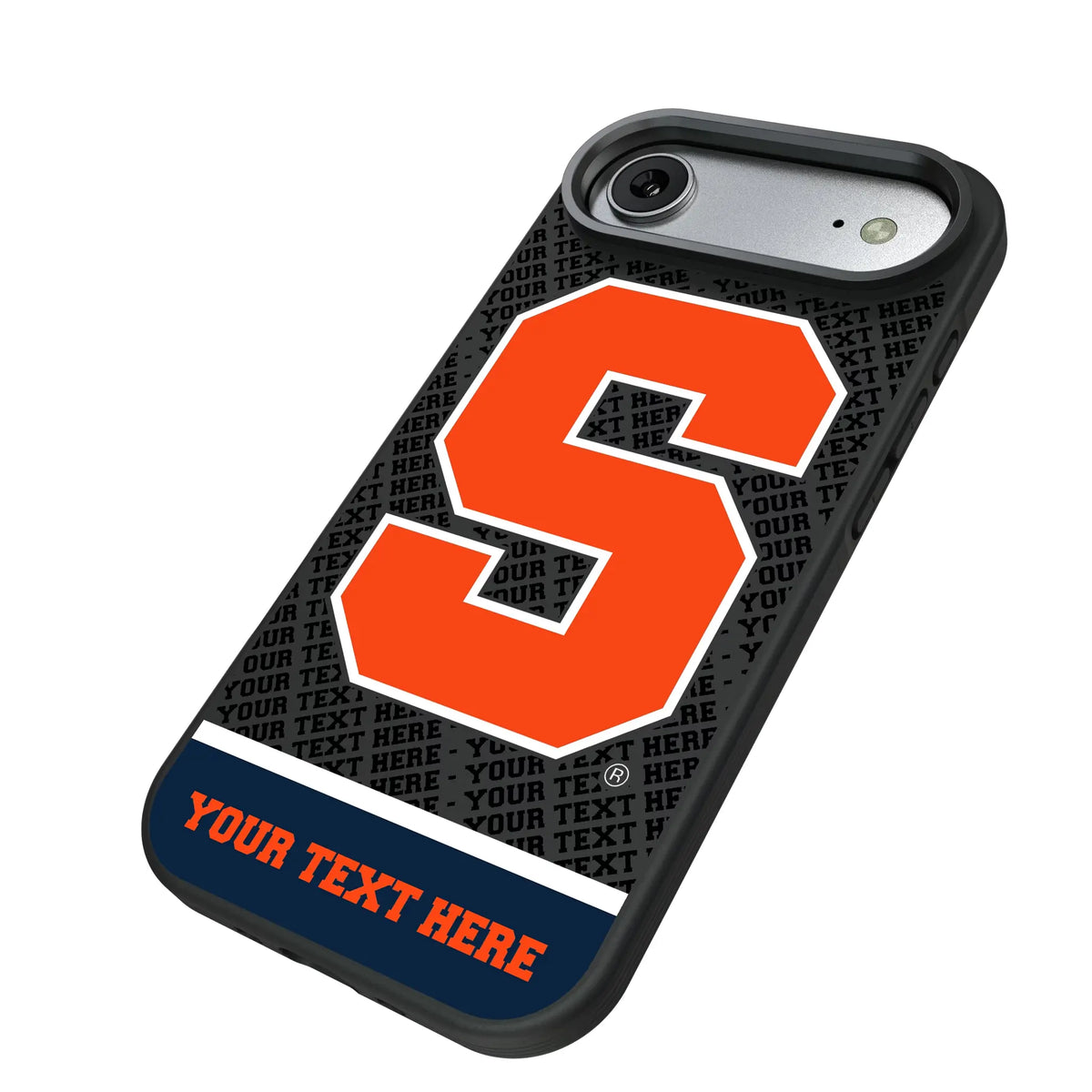 Syracuse University Orange Personalized EndZone Plus iPhone Bump Phone Case for Apple iPhone - Isometric View#Device_iPhone Air