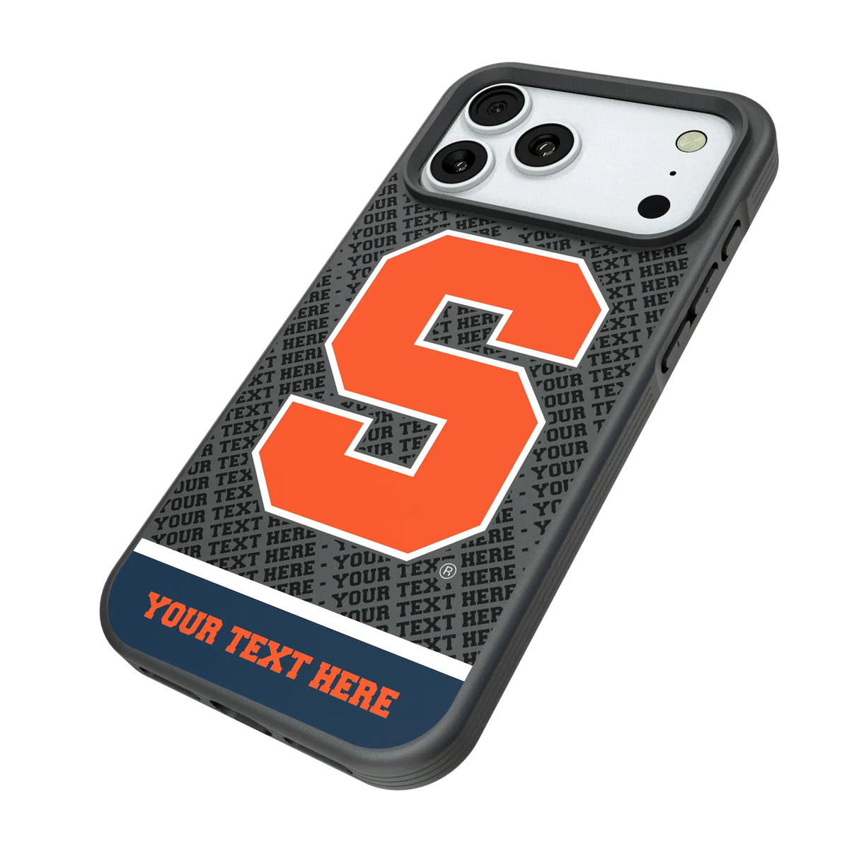 Syracuse University Orange Personalized EndZone Plus iPhone Bump Phone Case for Apple iPhone - Isometric View#Device_iPhone 18 Pro Max