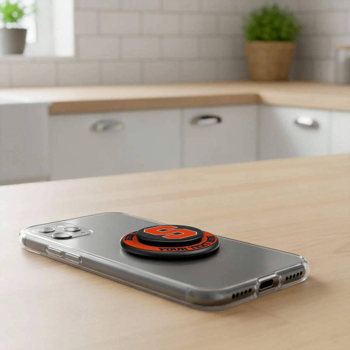Syracuse University Orange Personalized Endzone Solid Popsockets Round Magnetic - Lifestyle