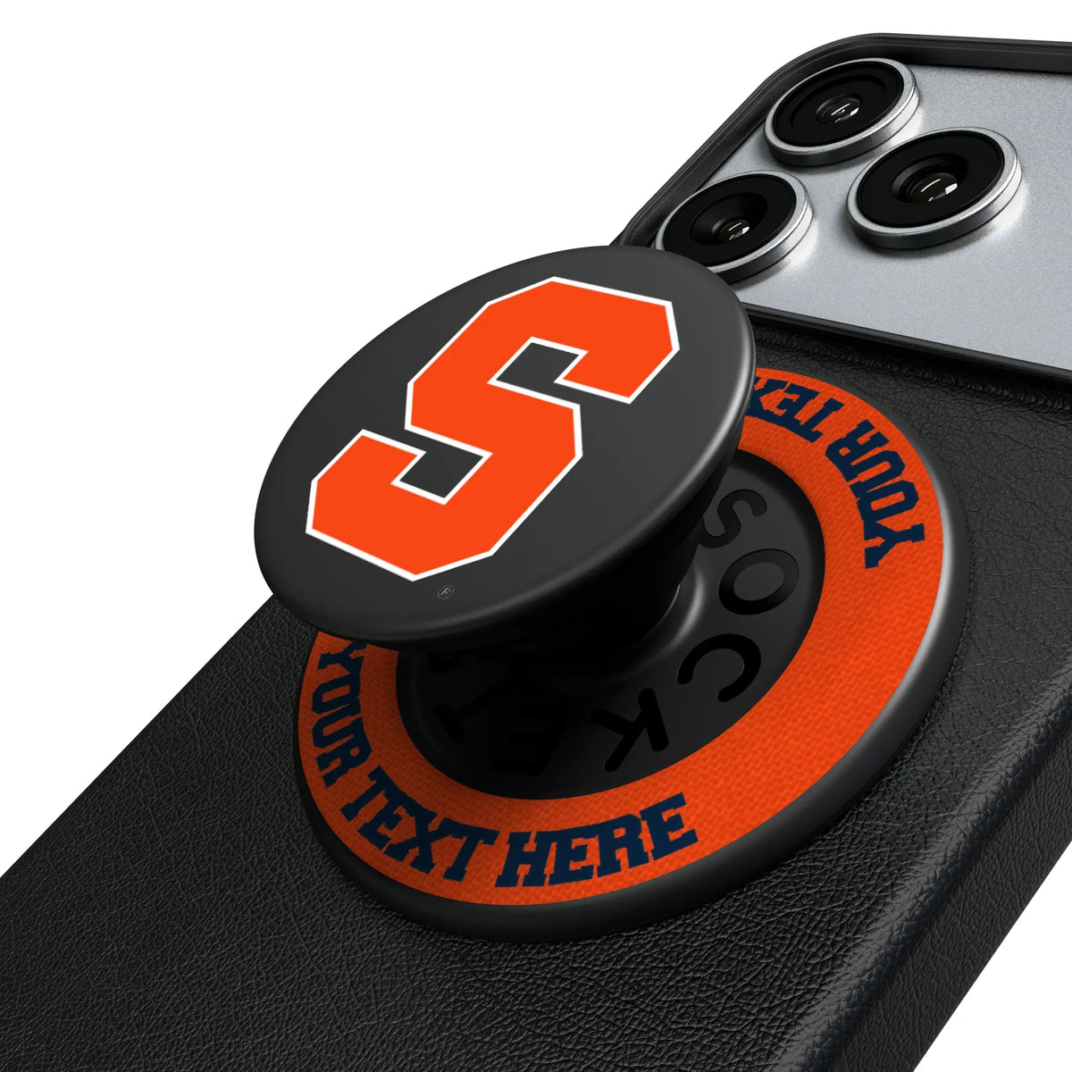 Syracuse University Orange Personalized Endzone Solid Popsockets Round Magnetic