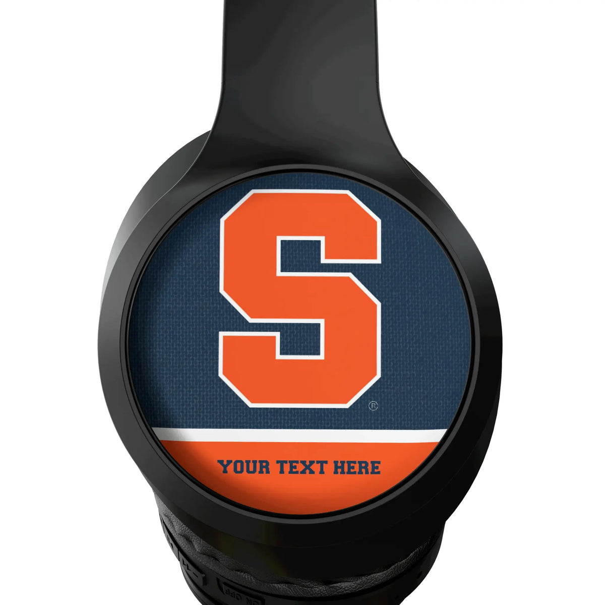 Syracuse University Orange Personalized Endzone Solid Wireless Over-Ear Headphones With Case - Detail