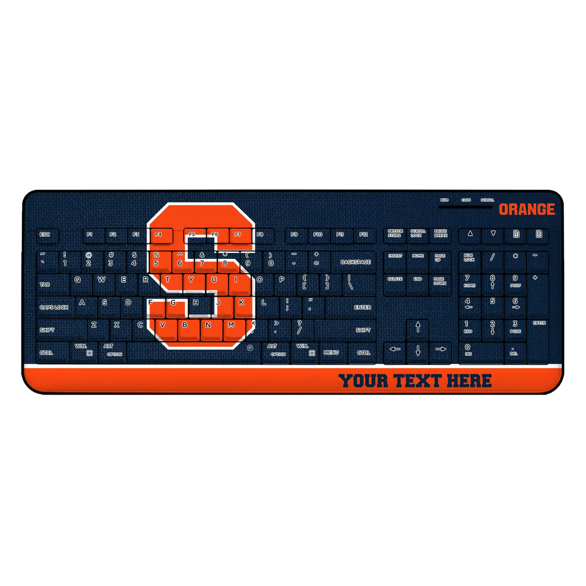 Syracuse University Orange Personalized Endzone Solid Wireless USB Keyboard