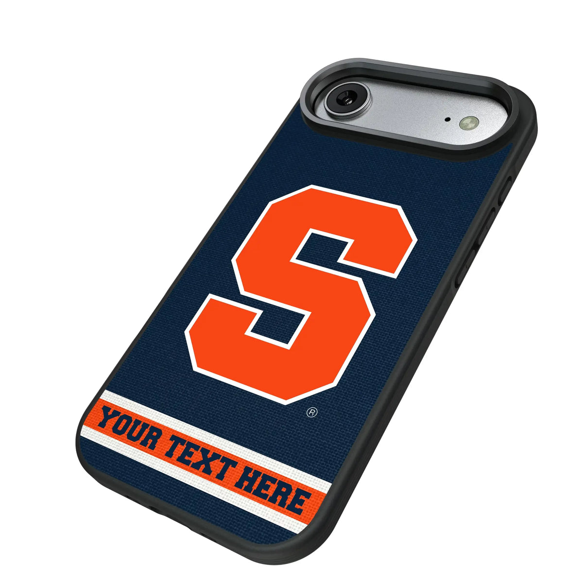 Syracuse University Orange Personalized Stripe iPhone Bump Phone Case for Apple iPhone - Isometric View#Device_iPhone Air