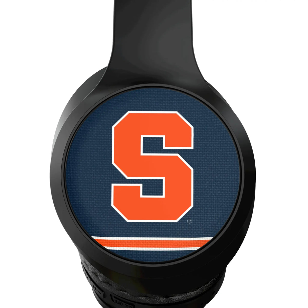 Syracuse University Orange Stripe Wireless Over-Ear Headphones With Case - Detail