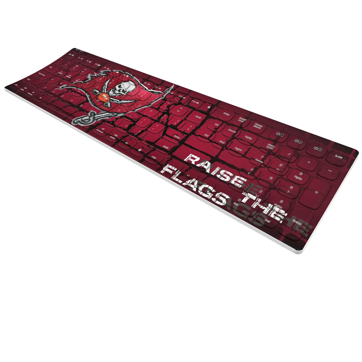 Tampa Bay Buccaneers Brick KKB605 Curved Wireless Keyboard - Isometric View