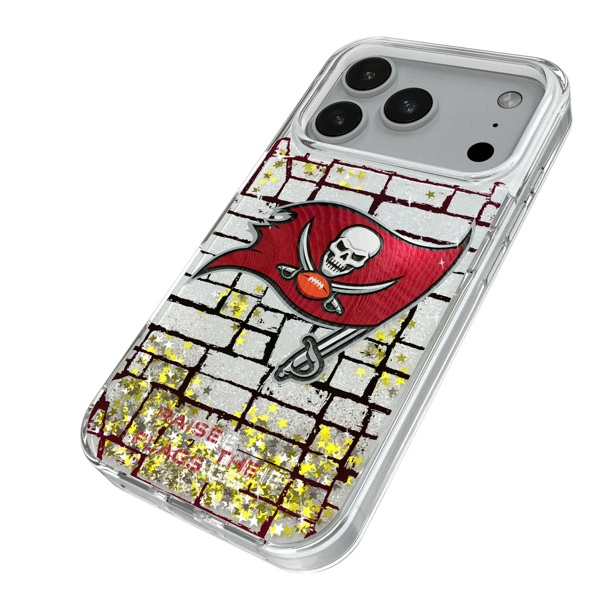 Tampa Bay Buccaneers Brick iPhone Glitter Phone Case for Apple iPhone - Isometric View#Device_iPhone 18 Pro