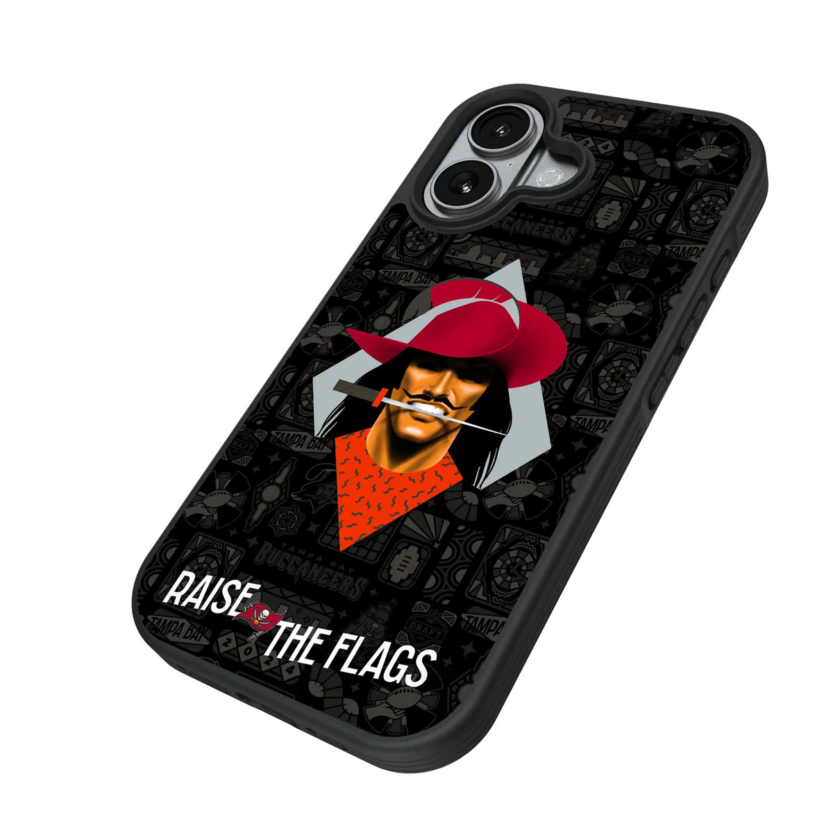 Tampa Bay Buccaneers Deco iPhone Bump Phone Case for Apple iPhone - Isometric View#Device_iPhone 17