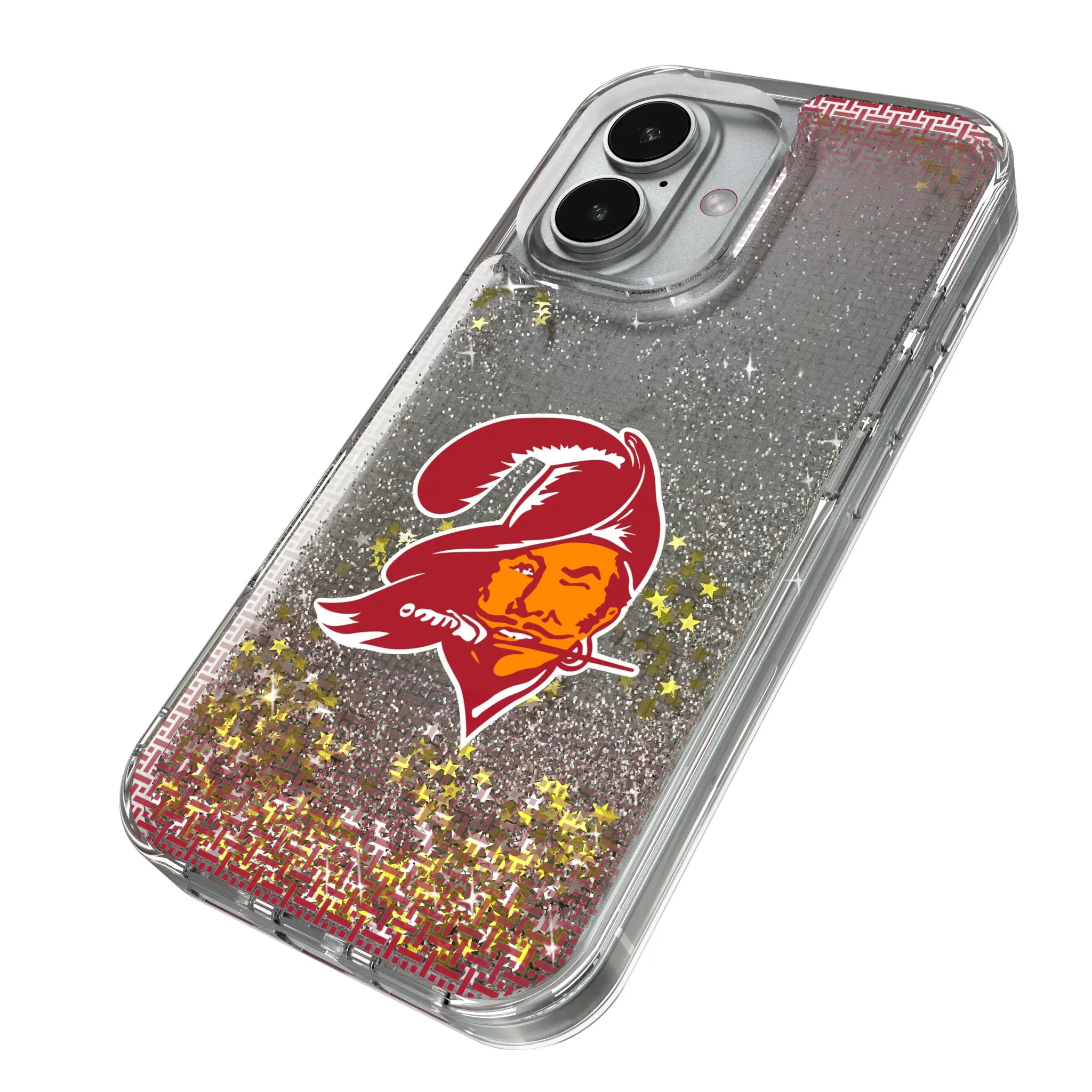 Tampa Bay Buccaneers Historic Collection Linen iPhone Glitter Phone Case for Apple iPhone - Isometric View