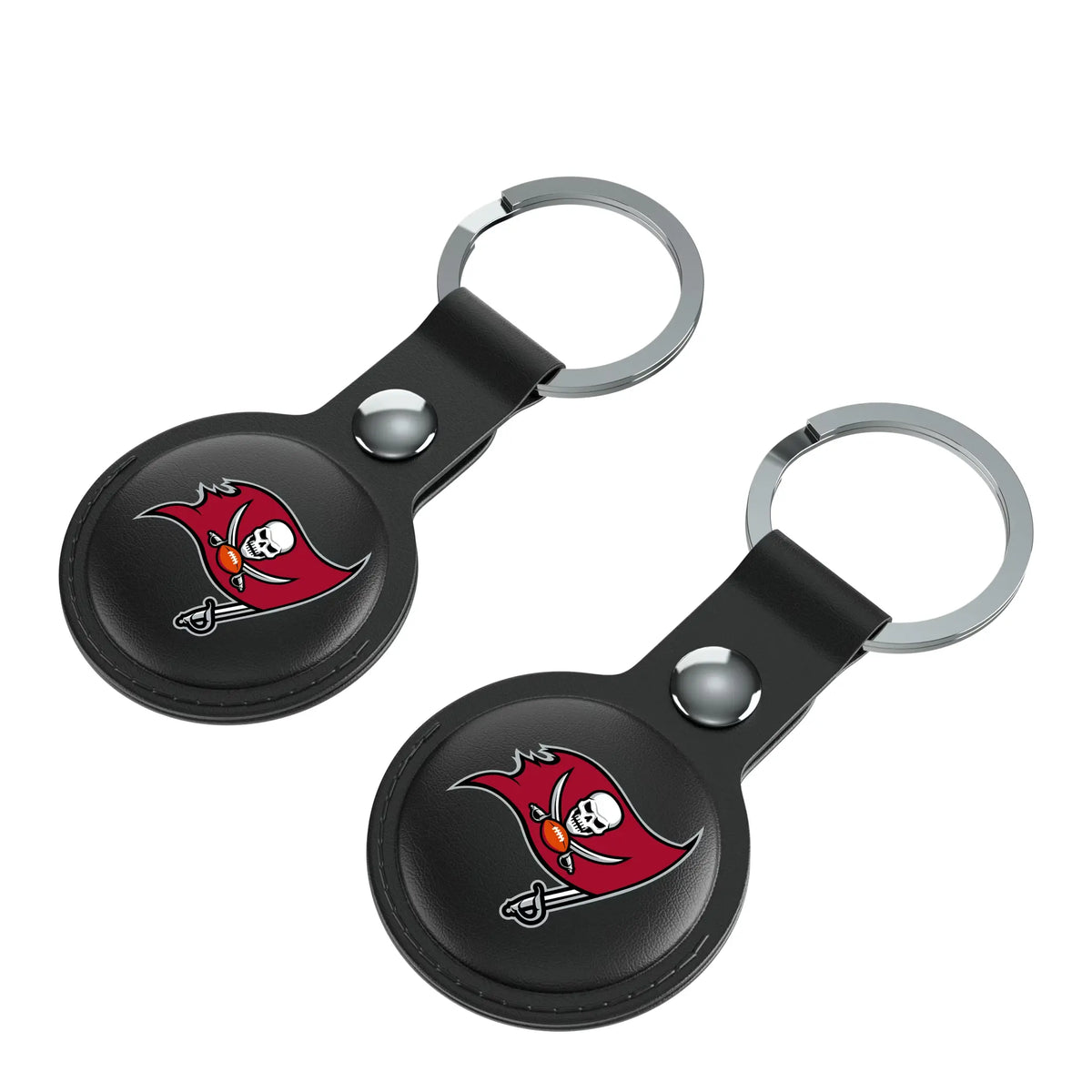 Tampa Bay Buccaneers Insignia AirTag Black Airtag Holder 2-Pack - Isometric View
