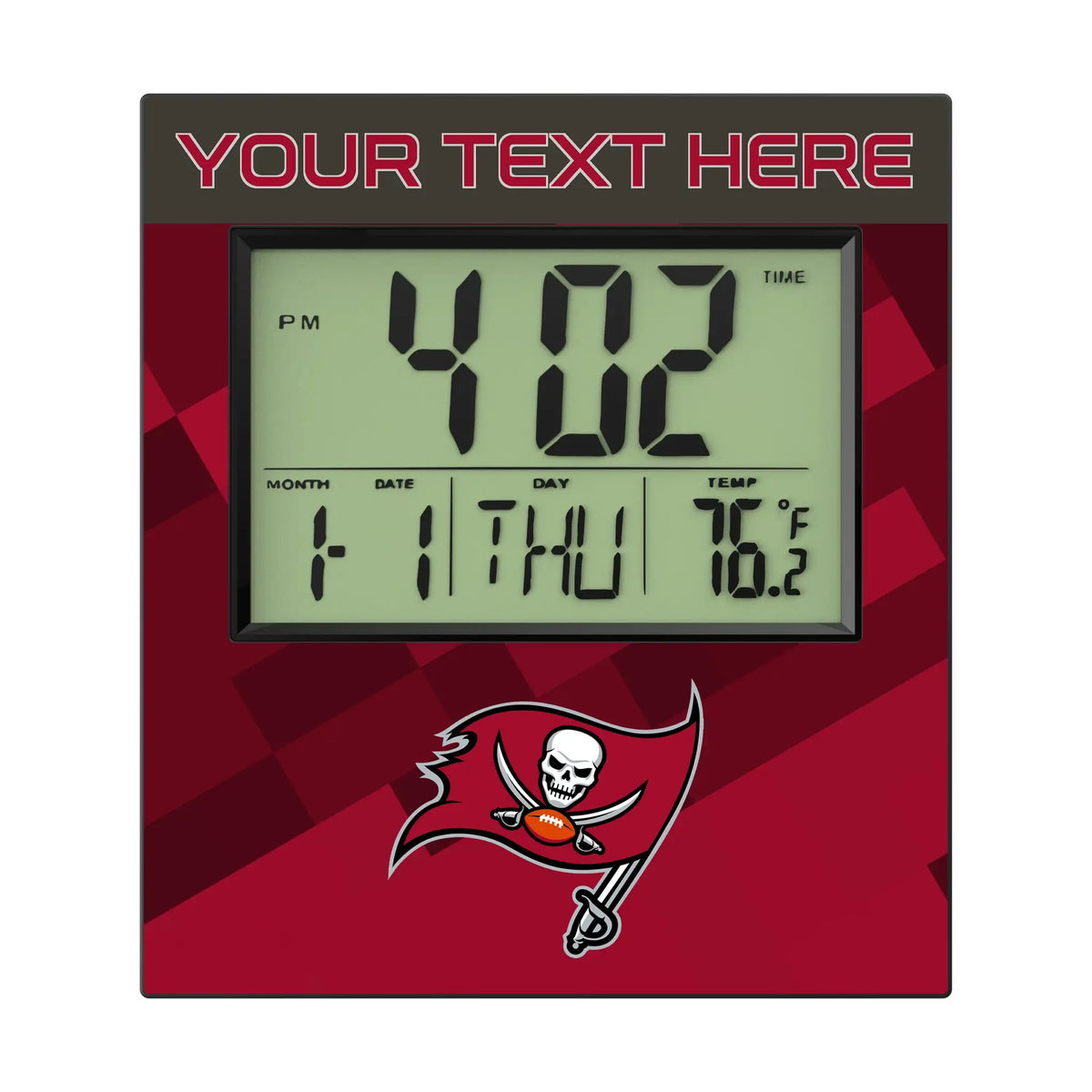 Tampa Bay Buccaneers Personalized Color Block Wall Clock