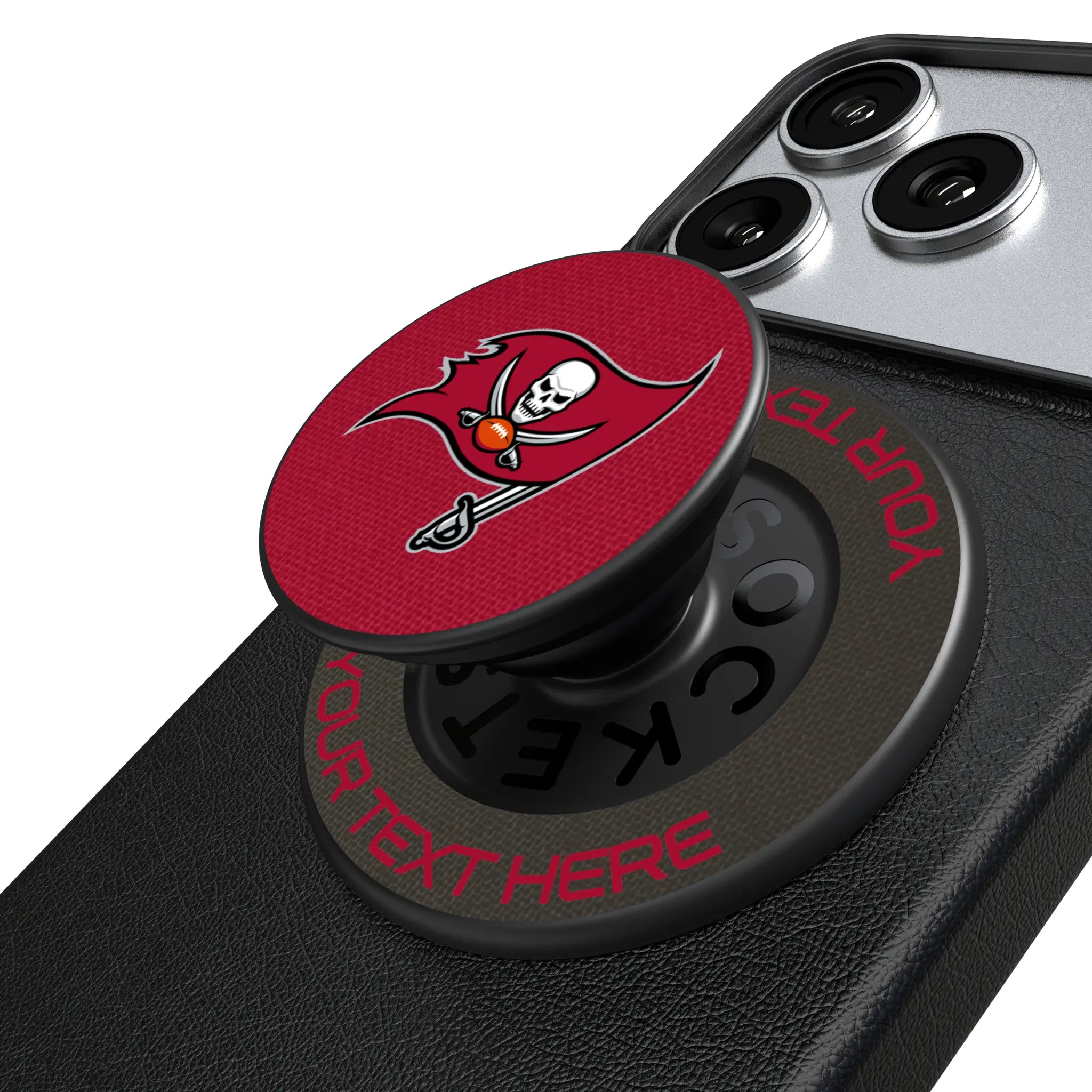 Tampa Bay Buccaneers Personalized Endzone Solid Popsockets Round Magnetic