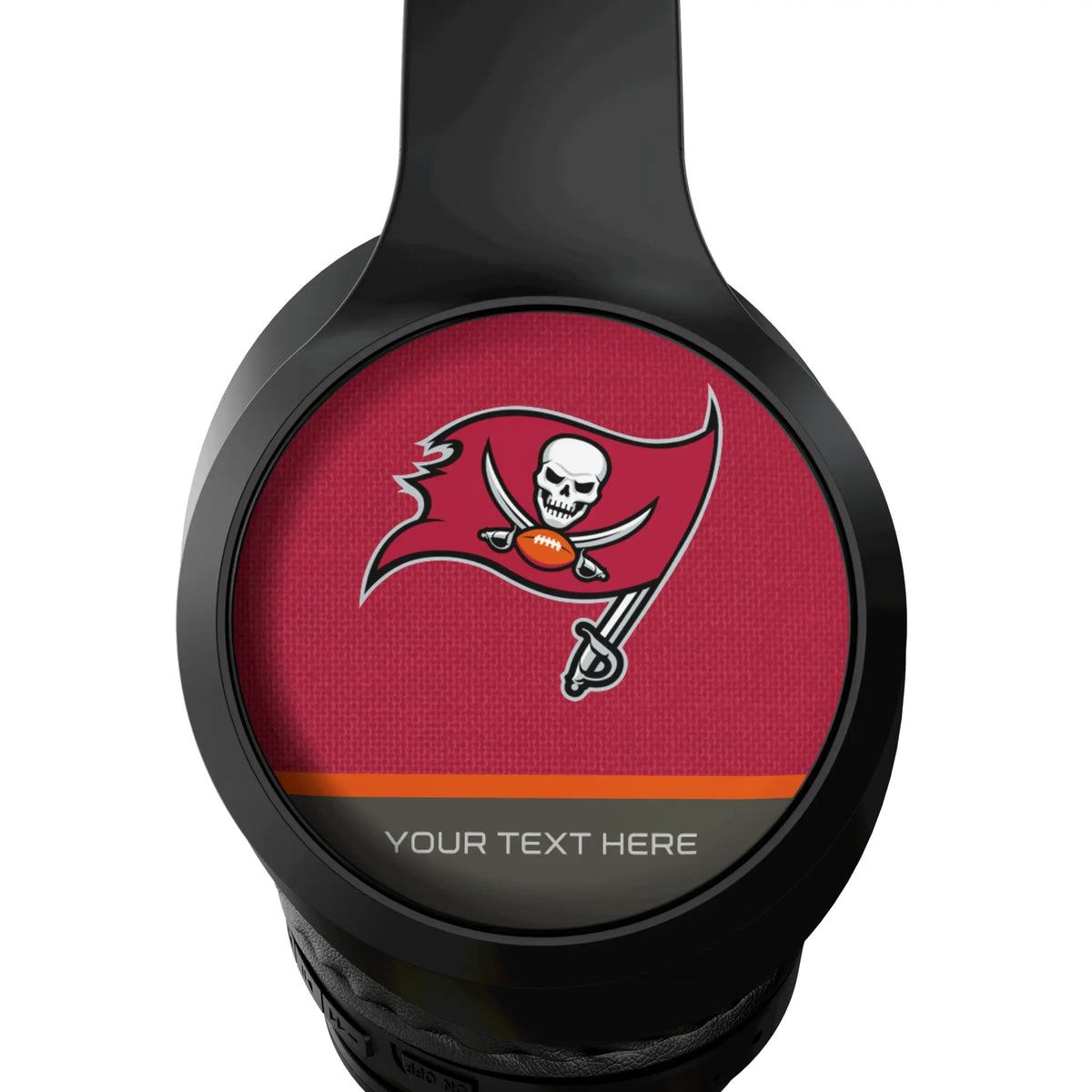 Tampa Bay Buccaneers Personalized Endzone Solid Wireless Over-Ear Headphones With Case - Detail