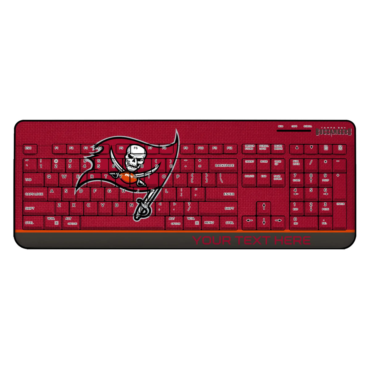 Tampa Bay Buccaneers Personalized Endzone Solid Wireless USB Keyboard