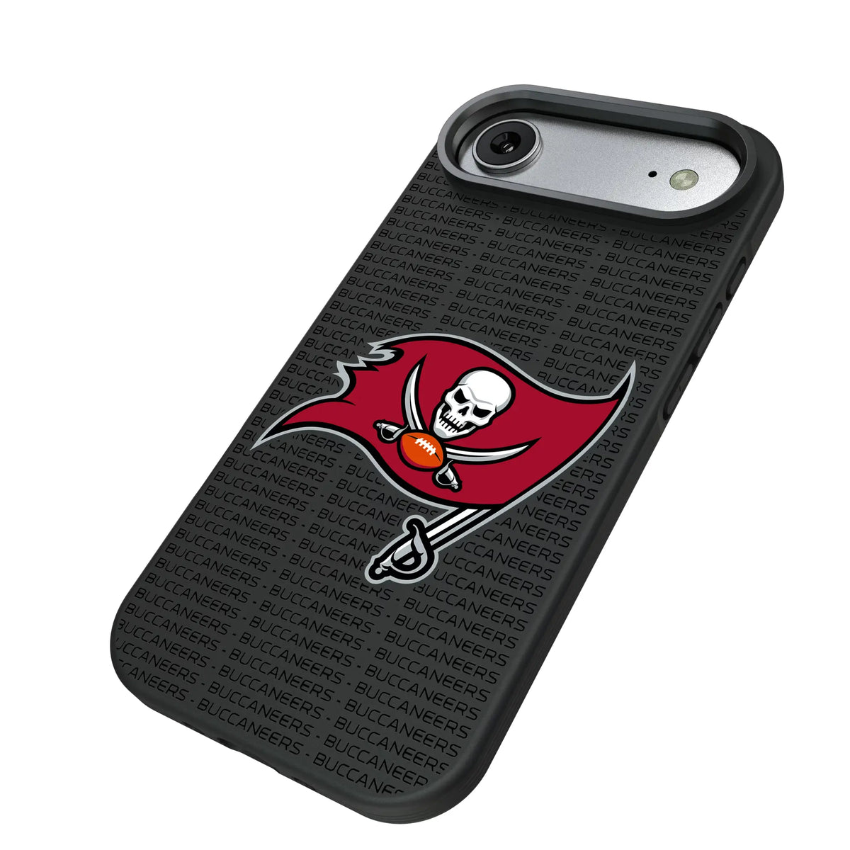 Tampa Bay Buccaneers Text Backdrop iPhone Bump Phone Case for Apple iPhone - Isometric View#Device_iPhone Air