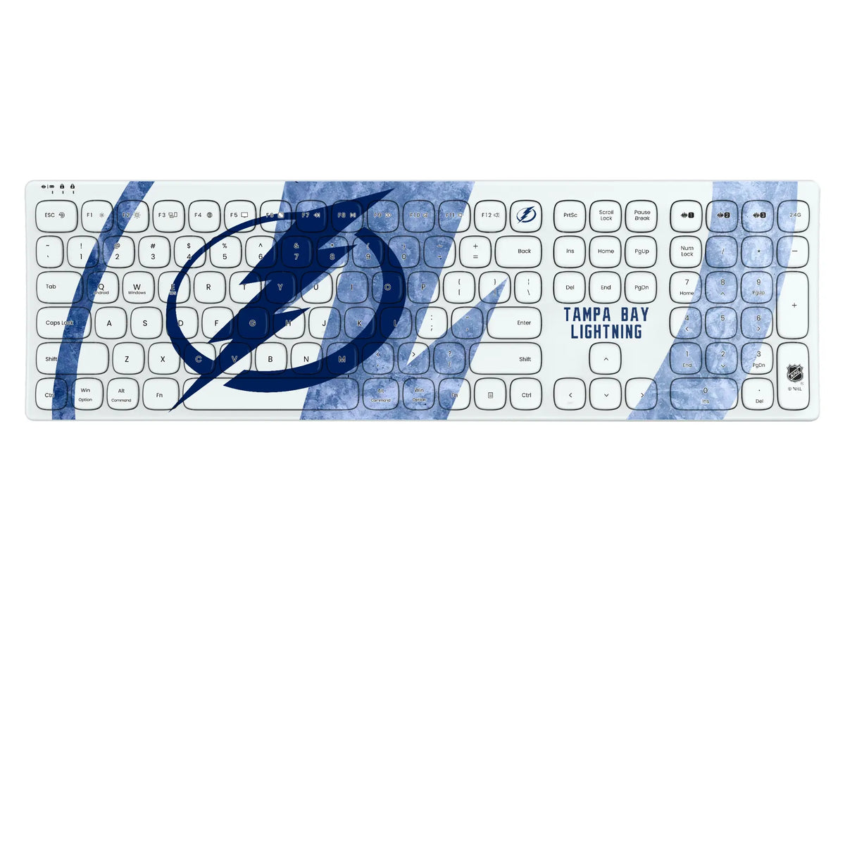 Tampa Bay Lightning Ice Tilt KKB605 Curved Wireless Keyboard