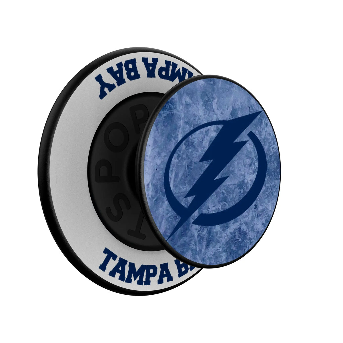 Tampa Bay Lightning Ice Wordmark Popsockets Round Magnetic - Isometric View
