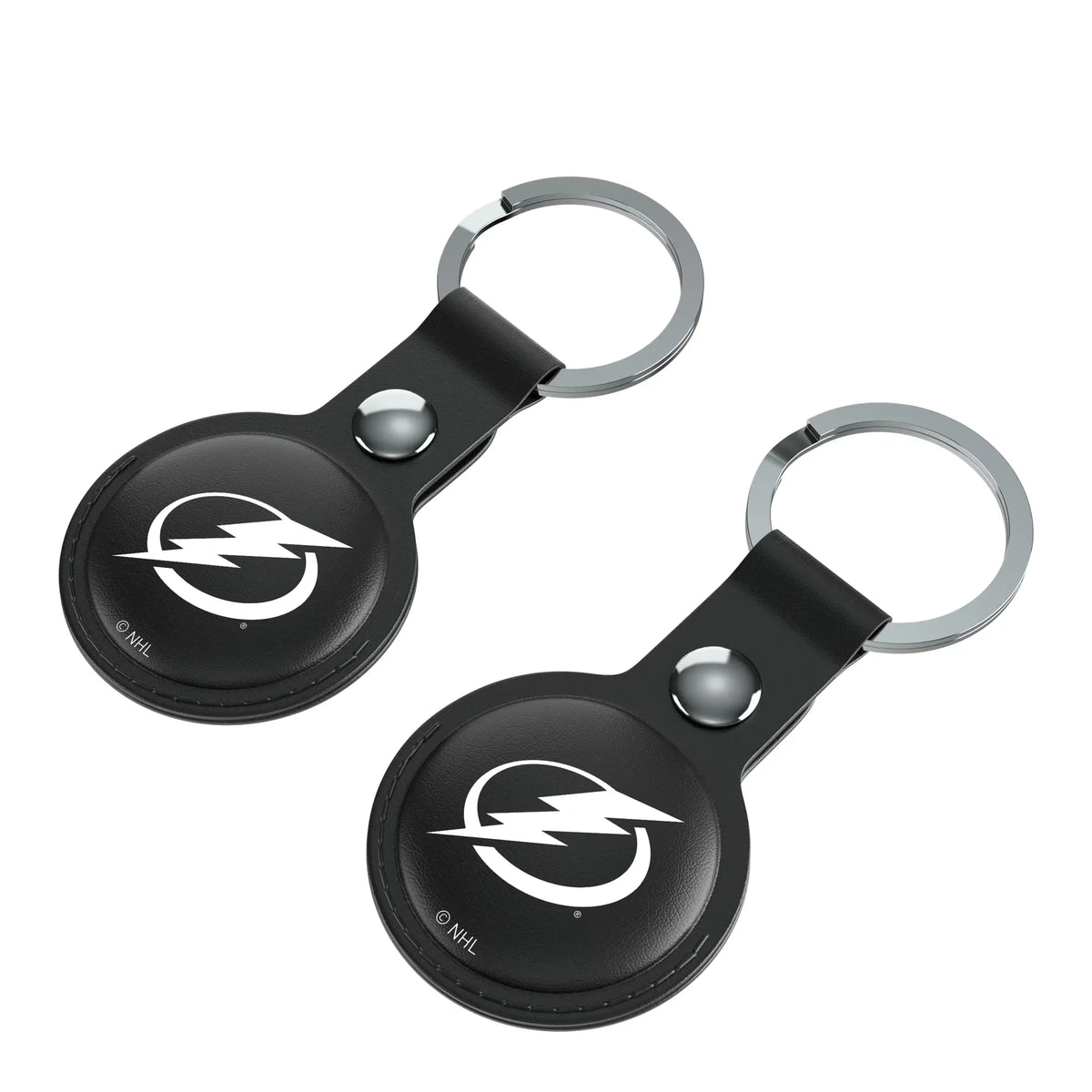 Tampa Bay Lightning Insignia AirTag Black Airtag Holder 2-Pack - Isometric View