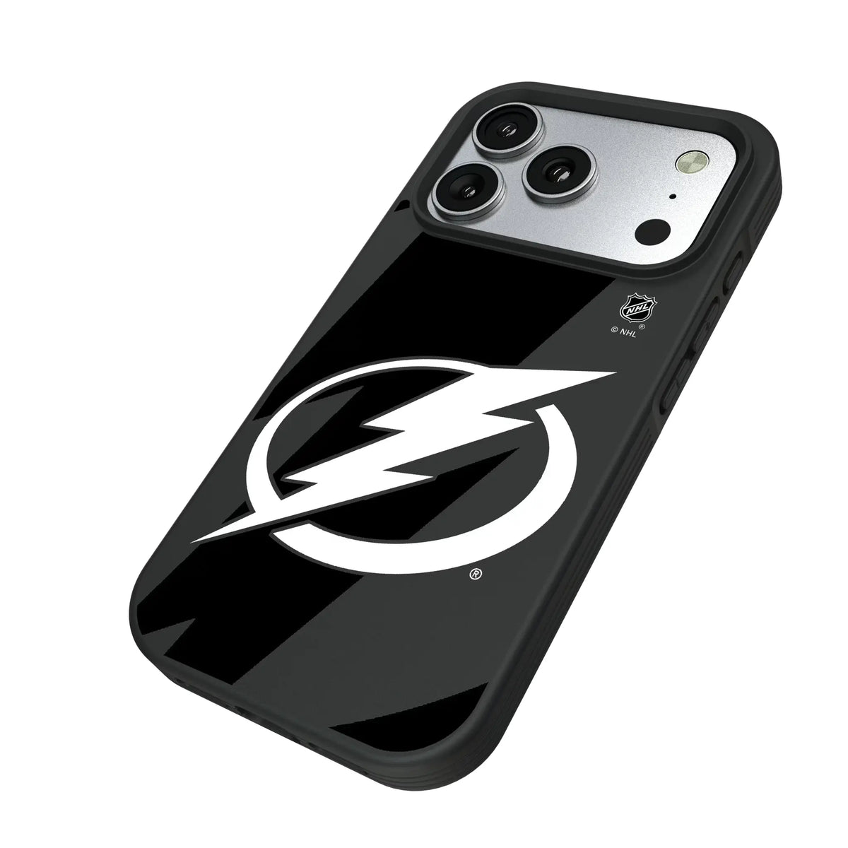 Tampa Bay Lightning Monocolor Tilt iPhone Bump Phone Case for Apple iPhone - Isometric View#Device_iPhone 17 Pro