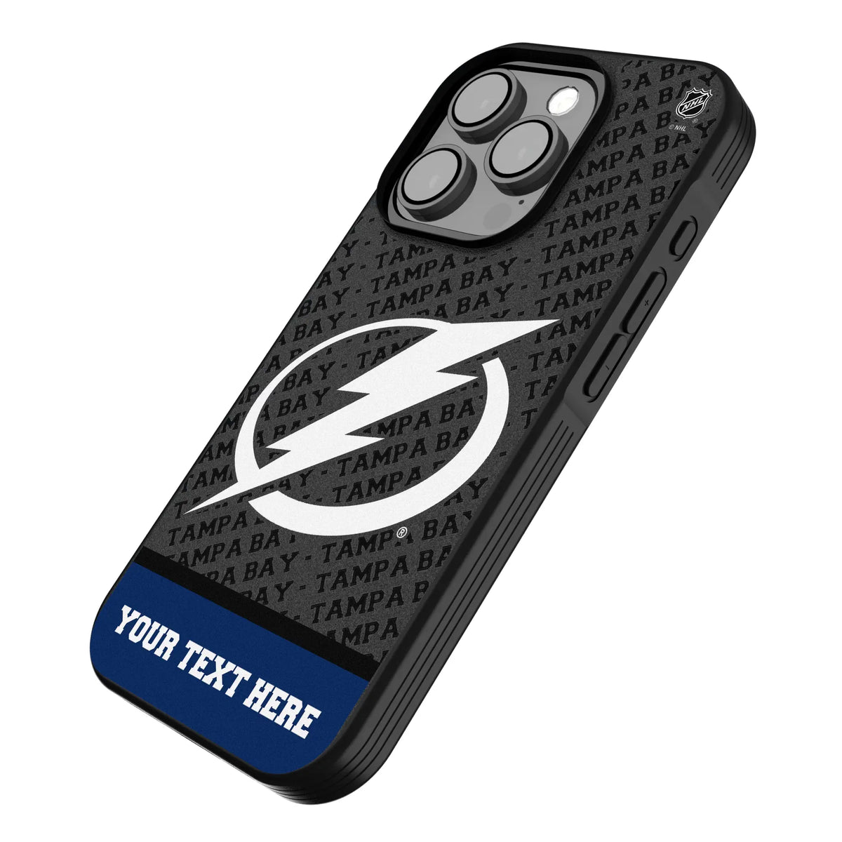 Tampa Bay Lightning Personalized EndZone Plus iPhone Bump Phone Case for Apple iPhone - Isometric View