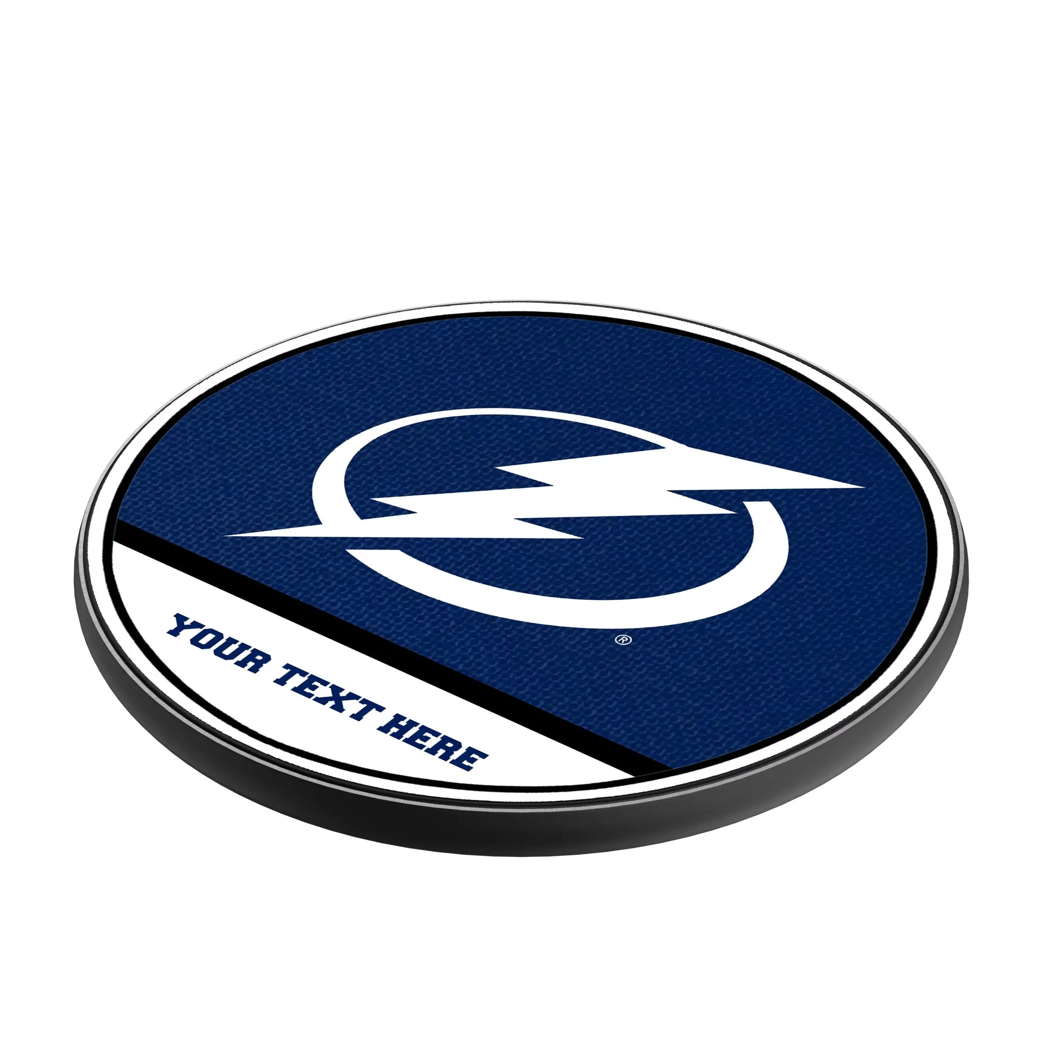 Tampa Bay Lightning Personalized Endzone Solid 15-Watt Wireless Charger - Isometric View