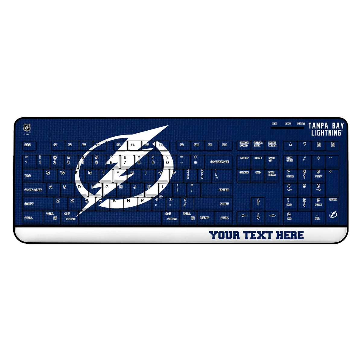 Tampa Bay Lightning Personalized Endzone Solid Wireless USB Keyboard