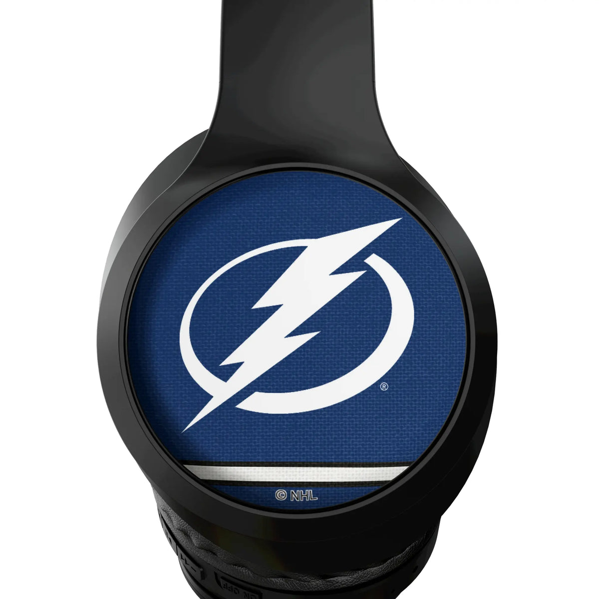 Tampa Bay Lightning Stripe Wireless Over-Ear Headphones With Case - Detail
