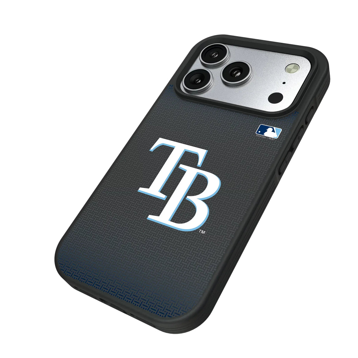 Tampa Bay Rays Linen iPhone Bump Phone Case for Apple iPhone - Isometric View#Device_iPhone 17 Pro