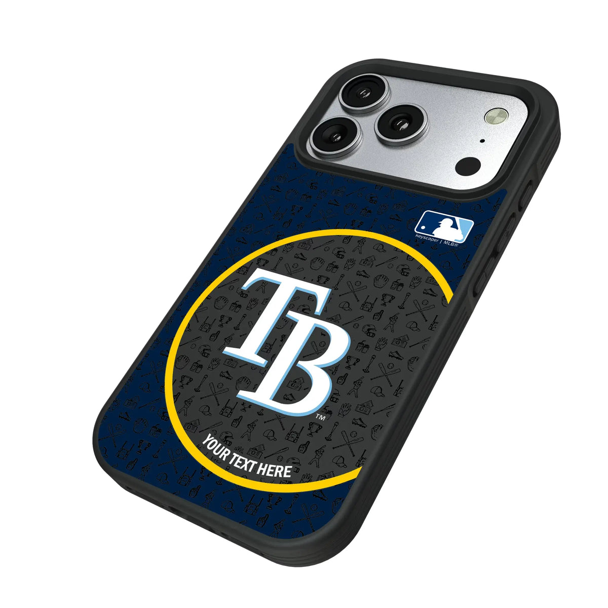 Tampa Bay Rays Personalized Circle iPhone Bump Phone Case for Apple iPhone - Isometric View#Device_iPhone 17 Pro