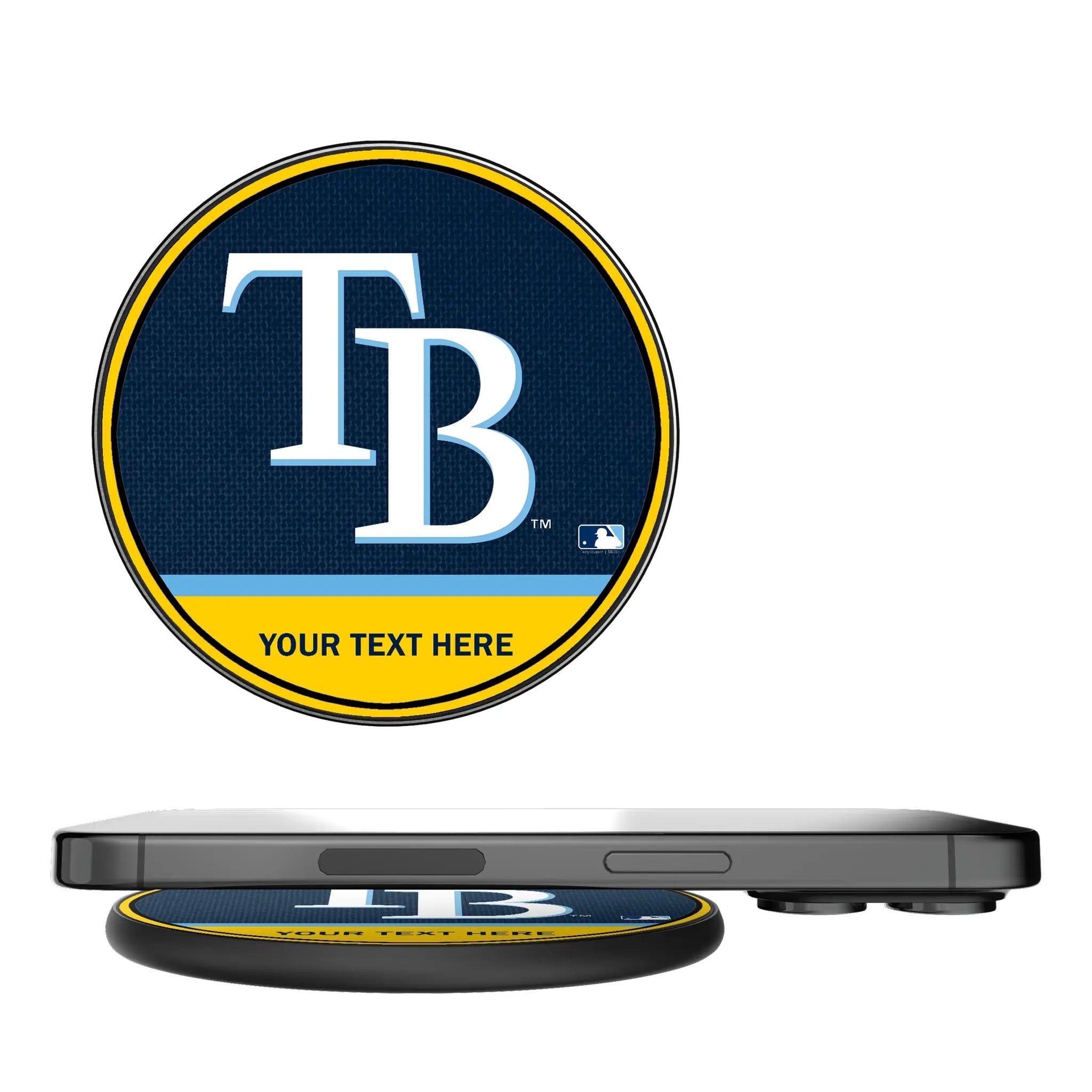 Tampa Bay Rays Personalized Endzone Solid 15-Watt Wireless Charger