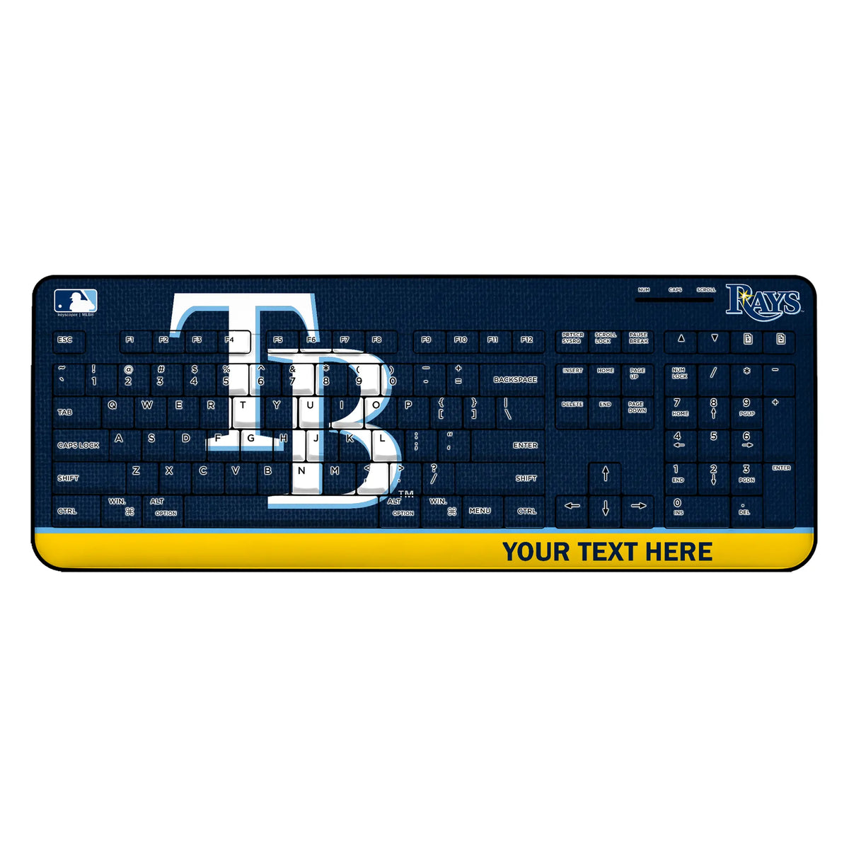 Tampa Bay Rays Personalized Endzone Solid Wireless USB Keyboard