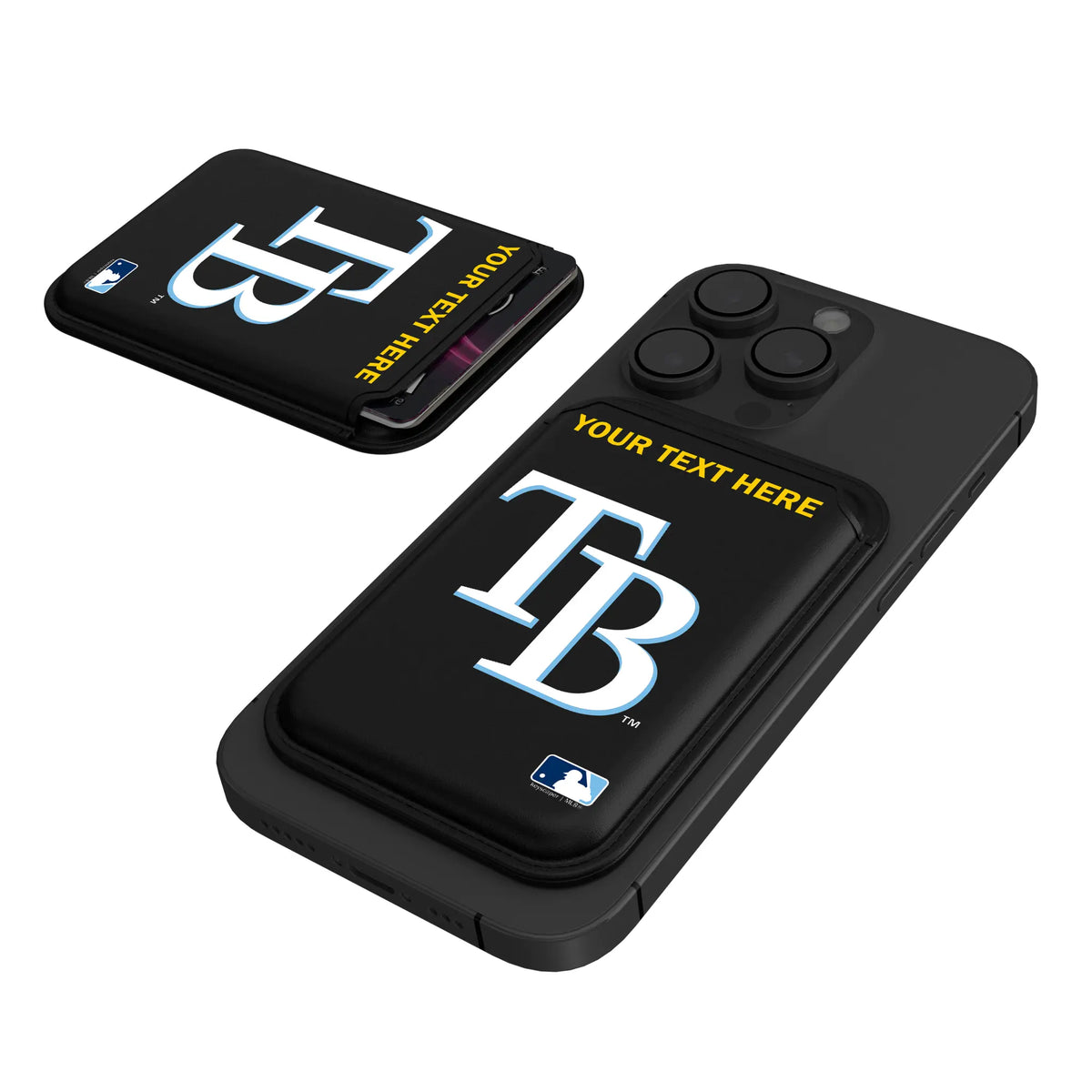 Tampa Bay Rays Personalized Insignia Black Magnetic Credit Card Wallet
