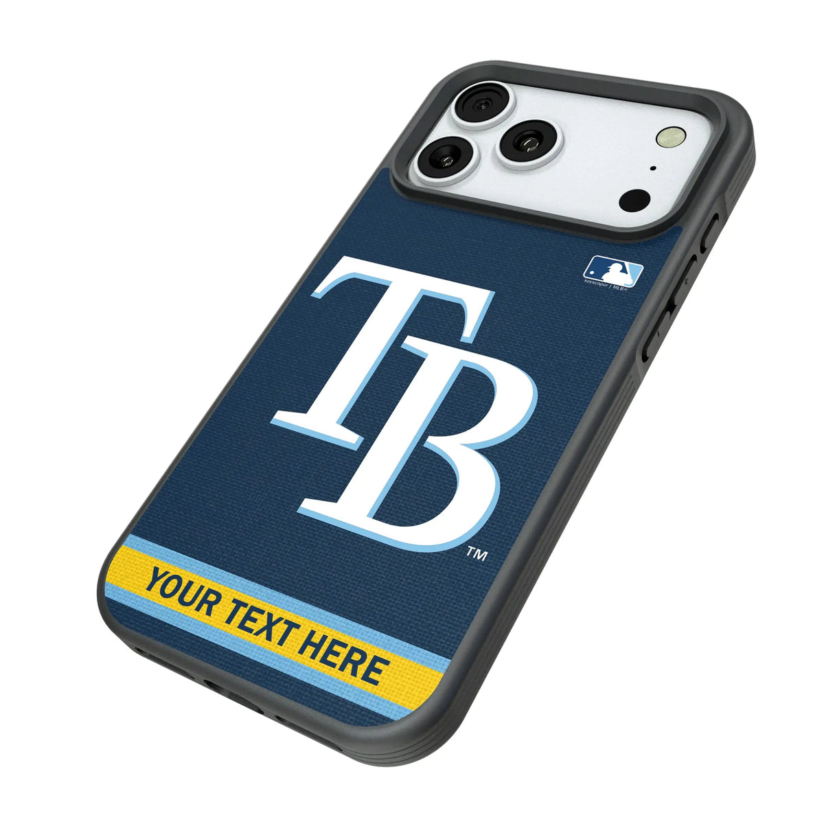 Tampa Bay Rays Personalized Stripe iPhone Bump Phone Case for Apple iPhone - Isometric View#Device_iPhone 18 Pro Max