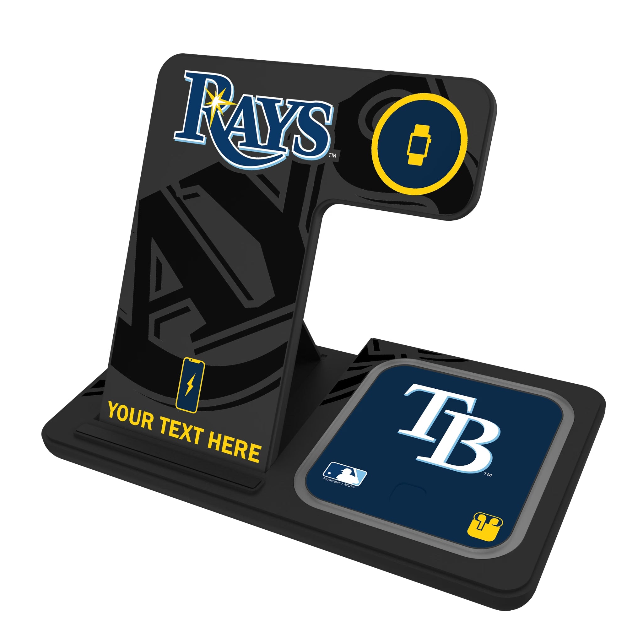 Tampa Bay Rays Personalized Tilt 3 in 1 Charging Station
