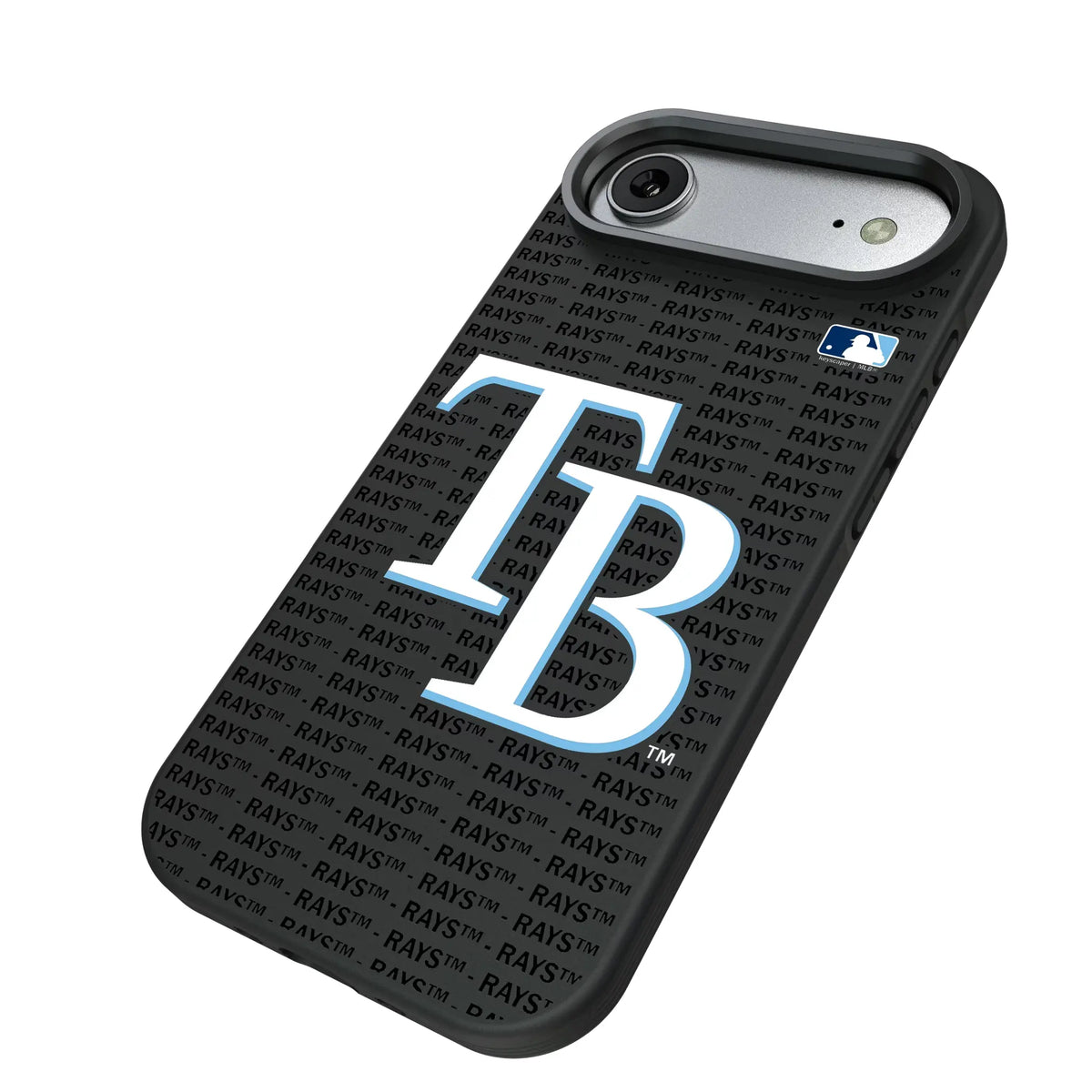 Tampa Bay Rays Text Backdrop iPhone Bump Phone Case for Apple iPhone - Isometric View#Device_iPhone Air