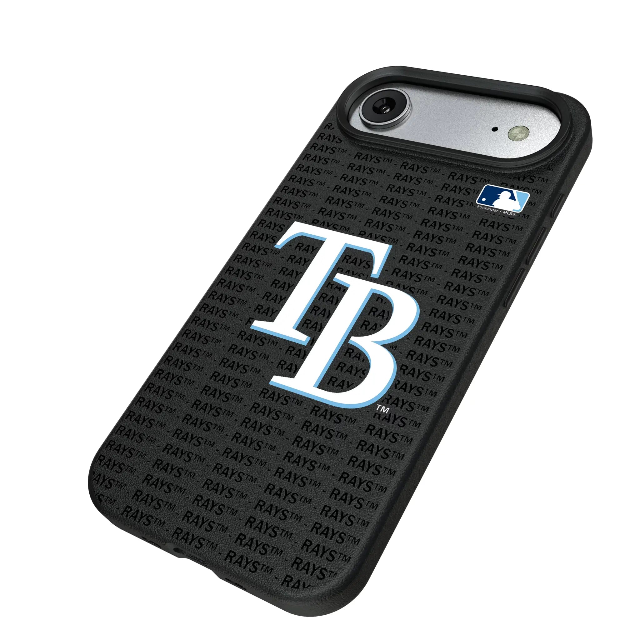 Tampa Bay Rays Text Backdrop iPhone MagSafe Compatible Phone Case for Apple iPhone - Isometric View#Device_iPhone Air