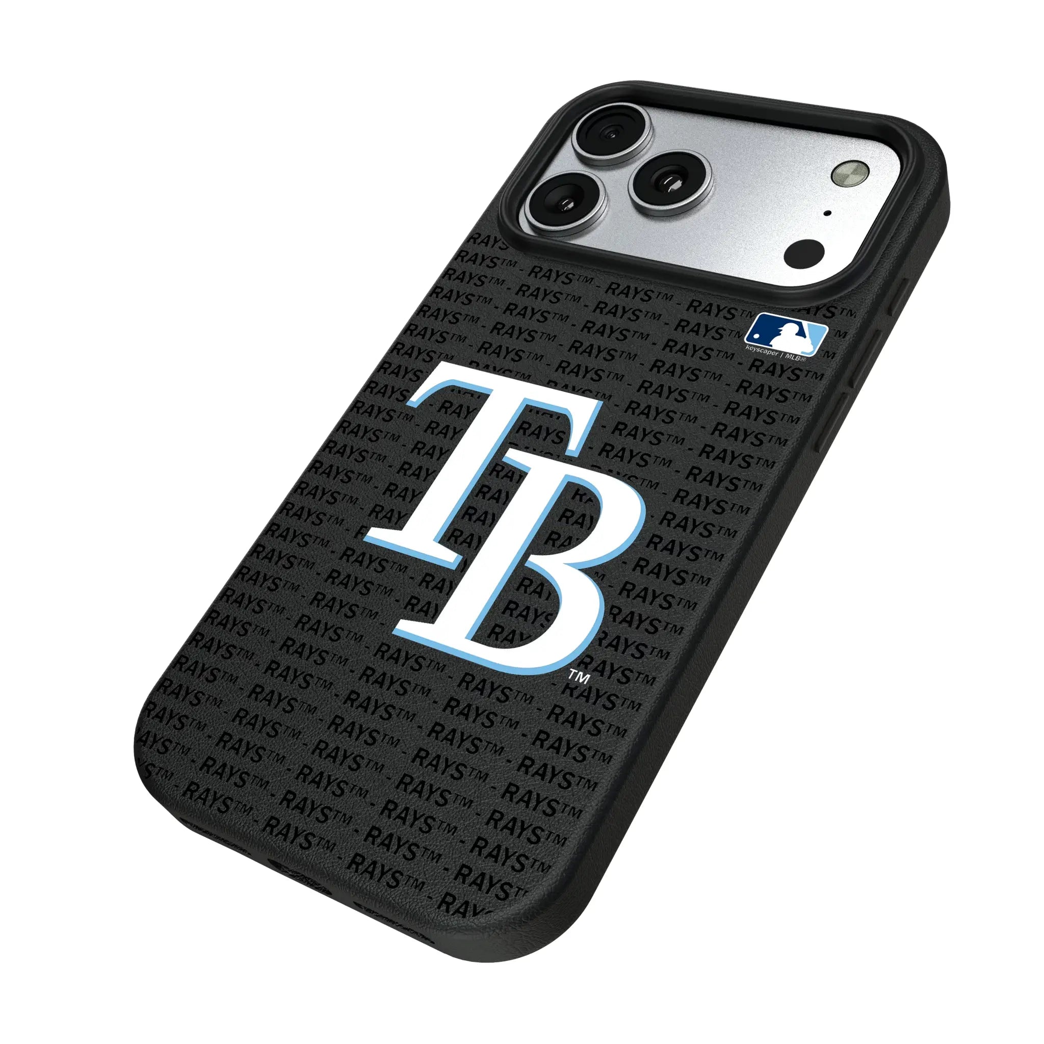 Tampa Bay Rays Text Backdrop iPhone MagSafe Compatible Phone Case for Apple iPhone - Isometric View#Device_iPhone 17 Pro Max